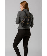 'Lunaria' Jet Black Leather Backpack image 2