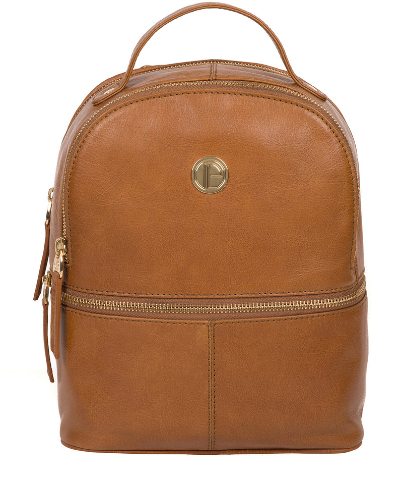 'Lunaria' Saddle Tan Leather Backpack image 1