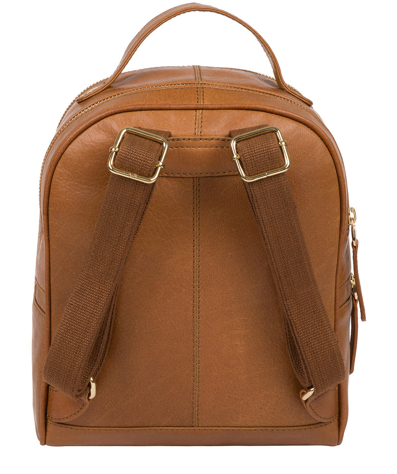 'Lunaria' Saddle Tan Leather Backpack image 3