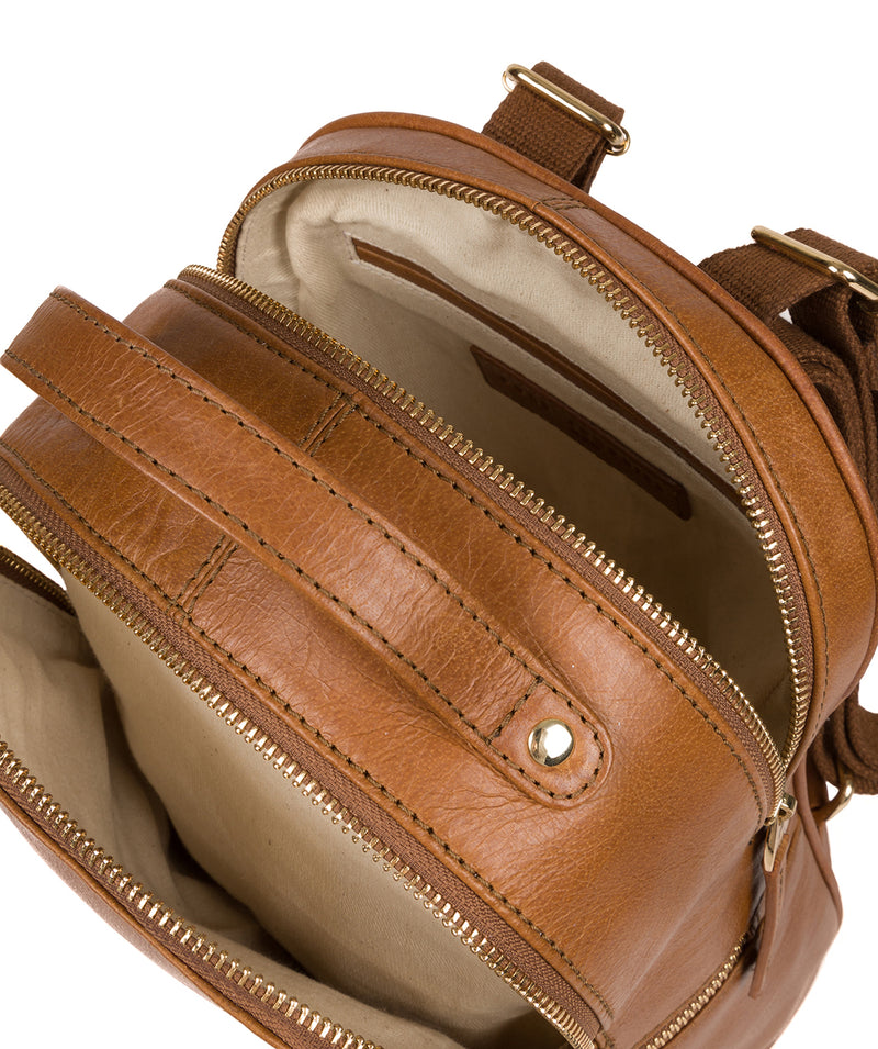 'Lunaria' Saddle Tan Leather Backpack image 4