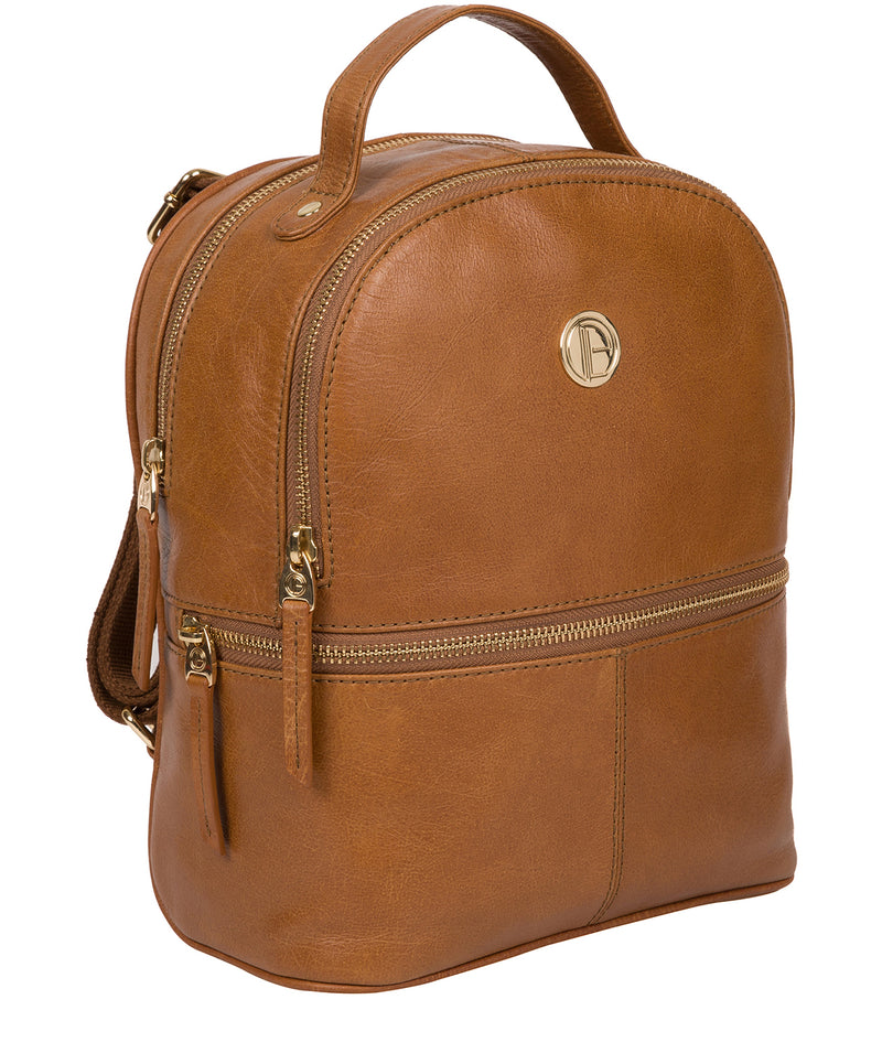 'Lunaria' Saddle Tan Leather Backpack image 5