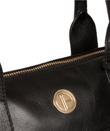 'Primrose' Jet Black Leather Tote Bag Pure Luxuries London