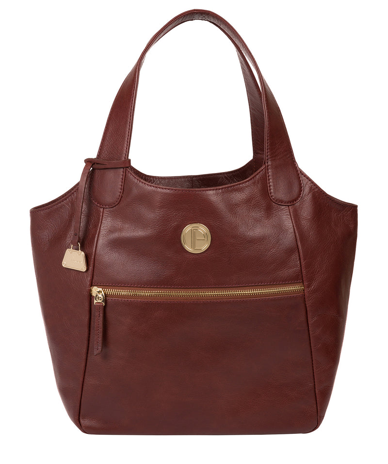 'Mimosa' Chestnut Leather Tote Bag image 1