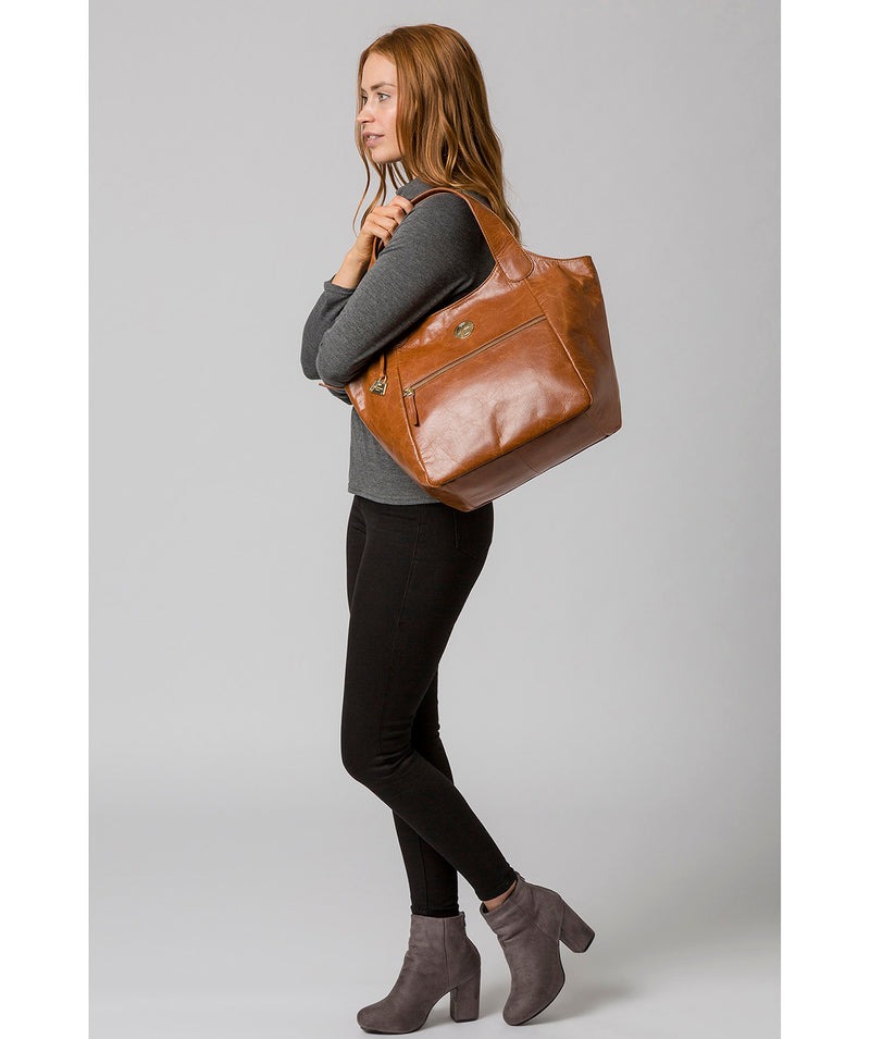 'Mimosa' Hazelnut Leather Tote Bag image 7