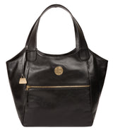 'Mimosa' Jet Black Leather Tote Bag Pure Luxuries London
