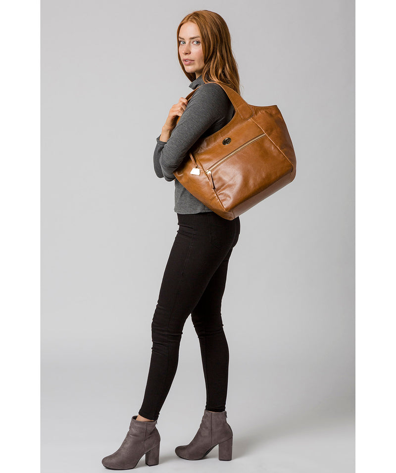 'Mimosa' Saddle Tan Leather Tote Bag image 7