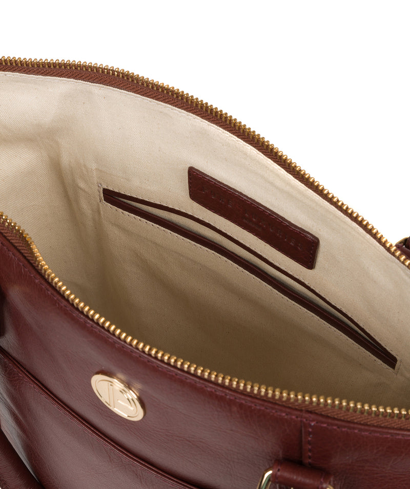 'Violet' Chestnut Leather Tote Bag image 4