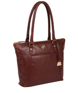 'Violet' Chestnut Leather Tote Bag Pure Luxuries London