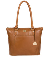 'Violet' Saddle Tan Leather Tote Bag Pure Luxuries London