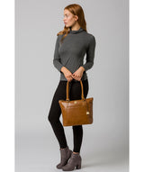 'Violet' Saddle Tan Leather Tote Bag Pure Luxuries London