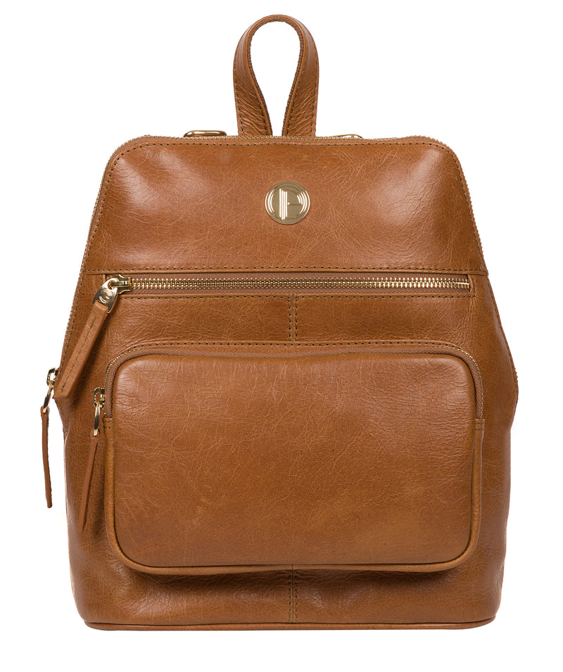 'Verbena' Saddle Tan Leather Backpack image 1