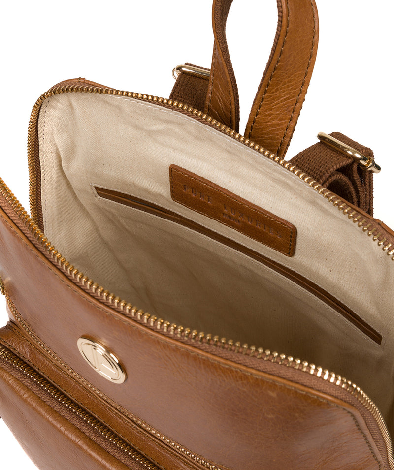 'Verbena' Saddle Tan Leather Backpack image 4
