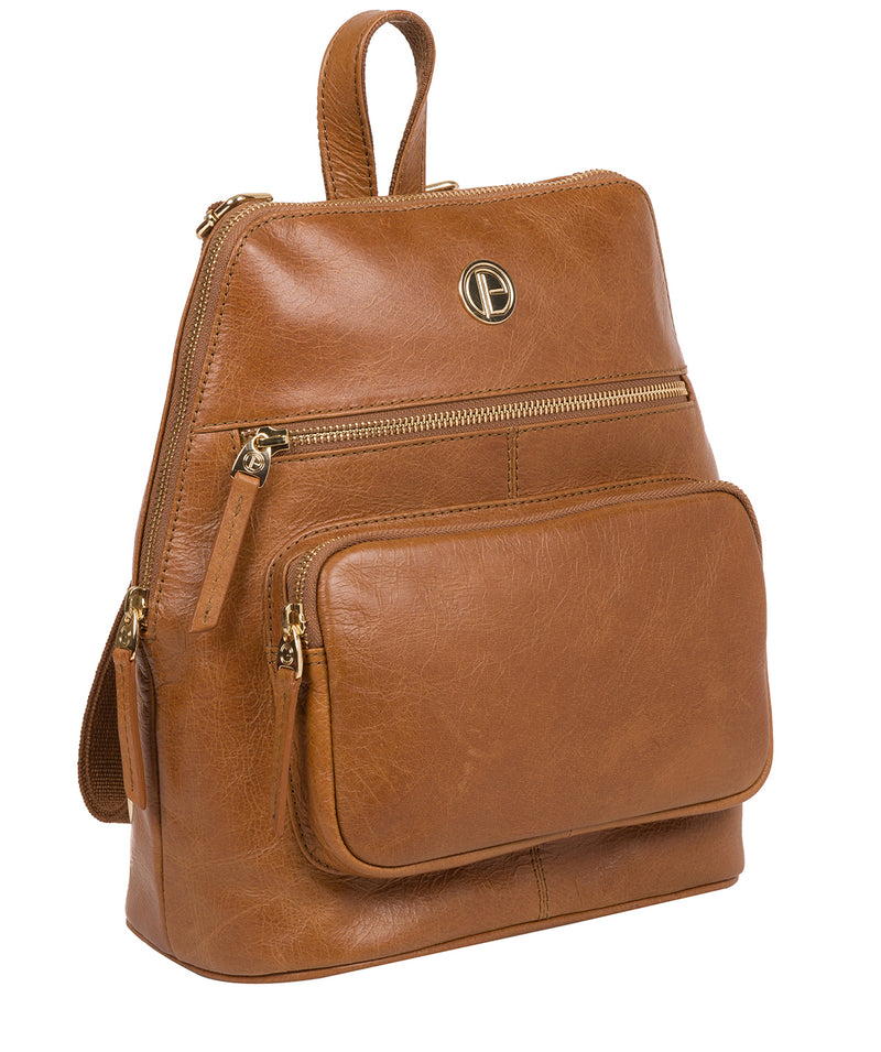 'Verbena' Saddle Tan Leather Backpack image 5