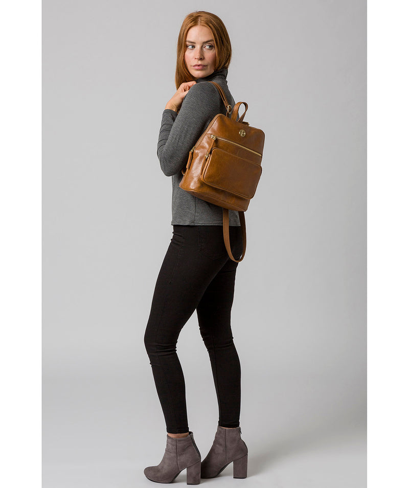 'Verbena' Saddle Tan Leather Backpack image 2