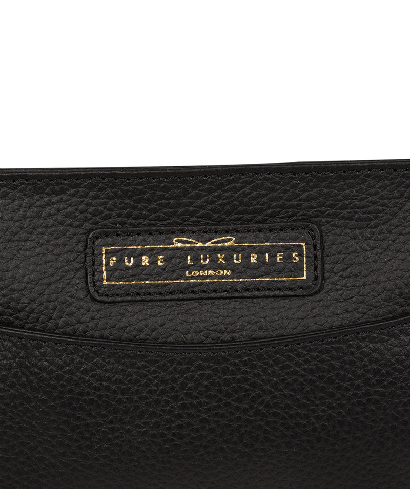 'Epworth' Black & Gold Leather Handbag image 6