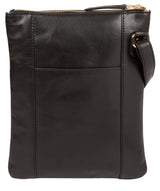 'Gardenia' Jet Black Leather Cross Body Bag image 3
