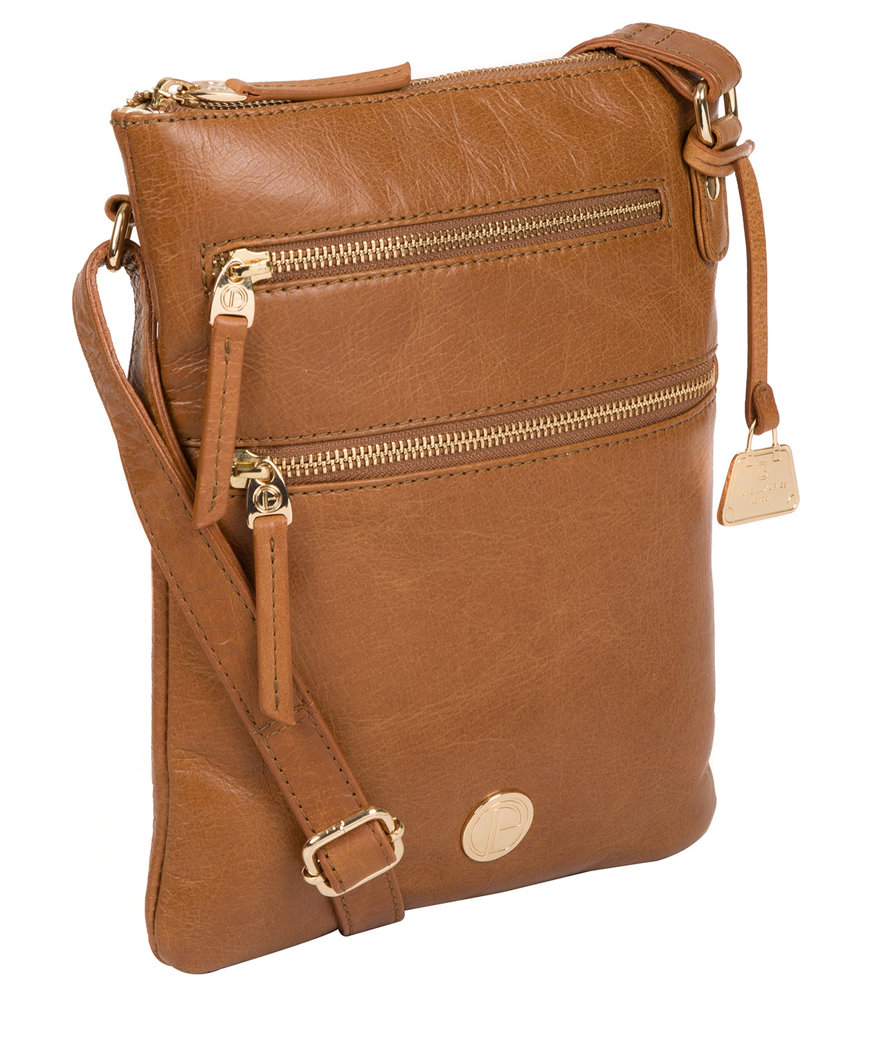 'Gardenia' Saddle Tan Leather Cross Body Bag Pure Luxuries London