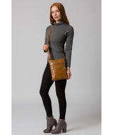 'Gardenia' Saddle Tan Leather Cross Body Bag Pure Luxuries London