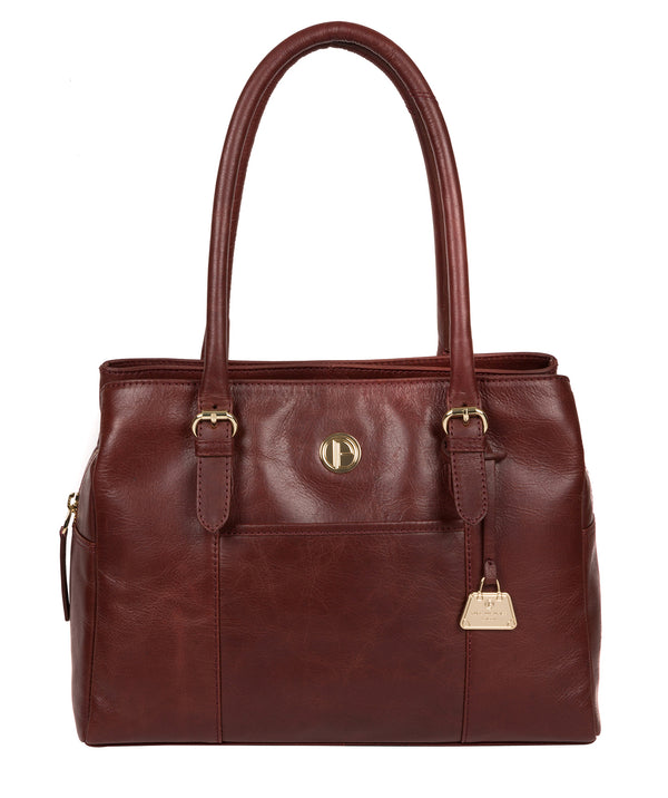 'Fleur' Chestnut Leather Handbag image 1
