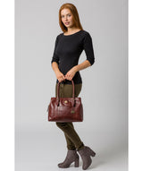 'Fleur' Chestnut Leather Handbag image 7