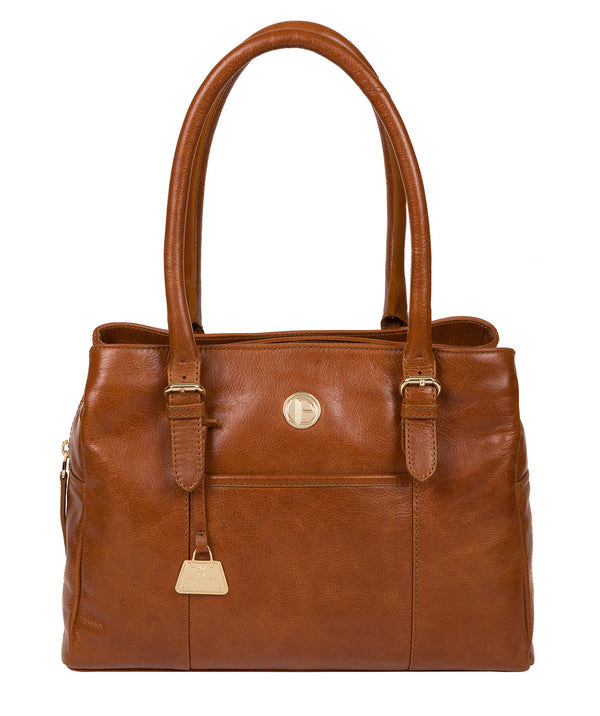 'Fleur' Hazelnut Leather Handbag image 1