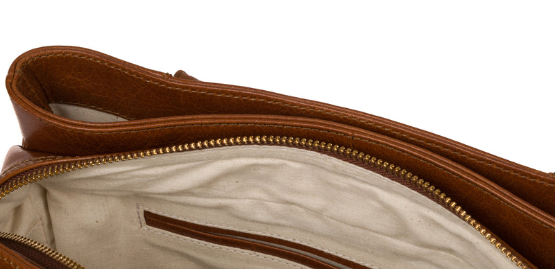 'Fleur' Hazelnut Leather Handbag image 4