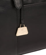 'Fleur' Jet Black Leather Handbag image 6