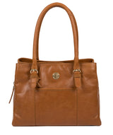 'Fleur' Saddle Tan Leather Handbag image 1