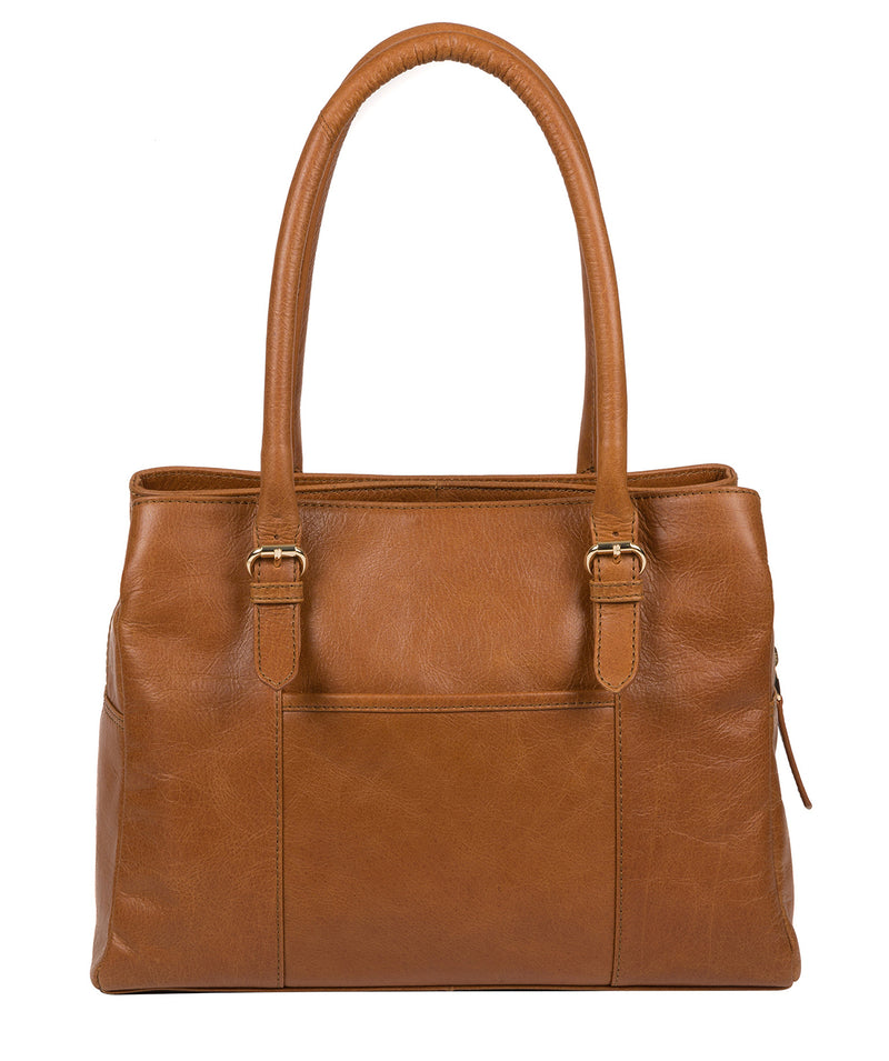 'Fleur' Saddle Tan Leather Handbag image 3