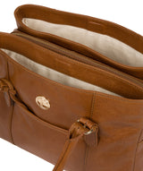 'Fleur' Saddle Tan Leather Handbag image 6