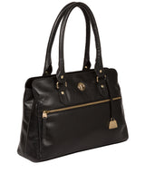 'Poppy' Jet Black Leather Handbag