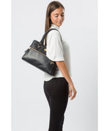 'Poppy' Jet Black Leather Handbag