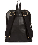 'Zinnia' Jet Black Leather Backpack image 3