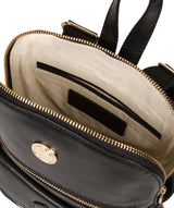 'Zinnia' Jet Black Leather Backpack image 4