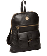 'Zinnia' Jet Black Leather Backpack image 5