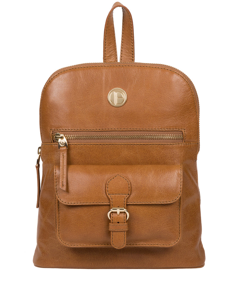 'Zinnia' Saddle Tan Leather Backpack image 1