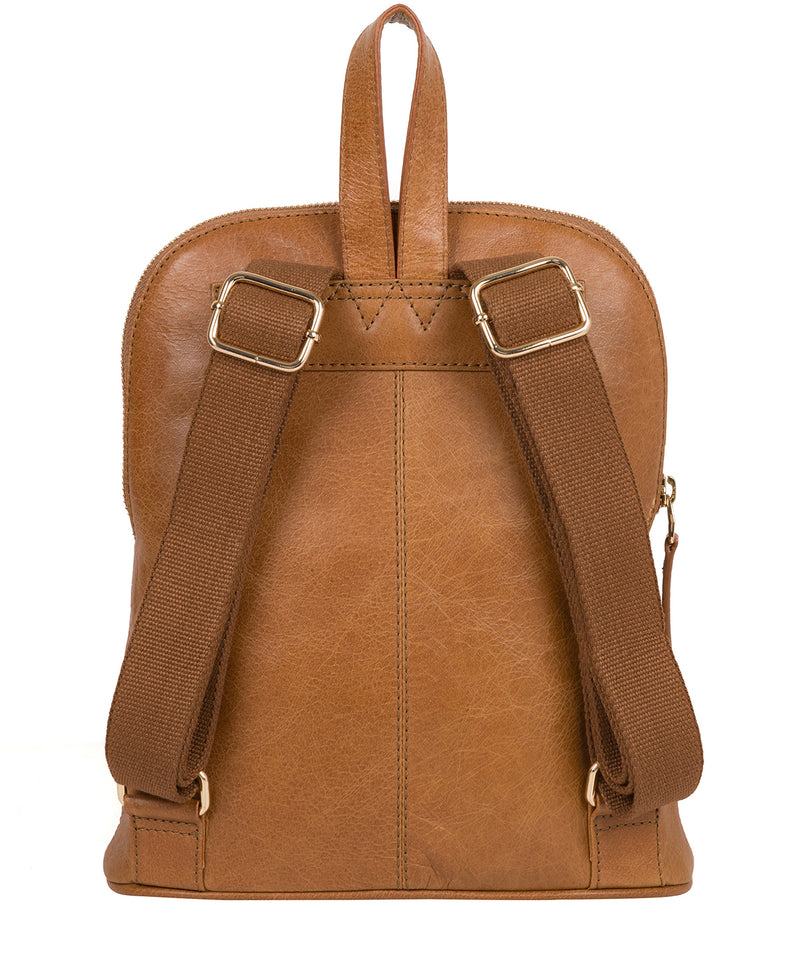 'Zinnia' Saddle Tan Leather Backpack image 3