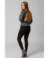 'Zinnia' Saddle Tan Leather Backpack image 2