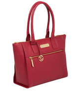 'Faye' Berry Red Leather Tote Bag image 5