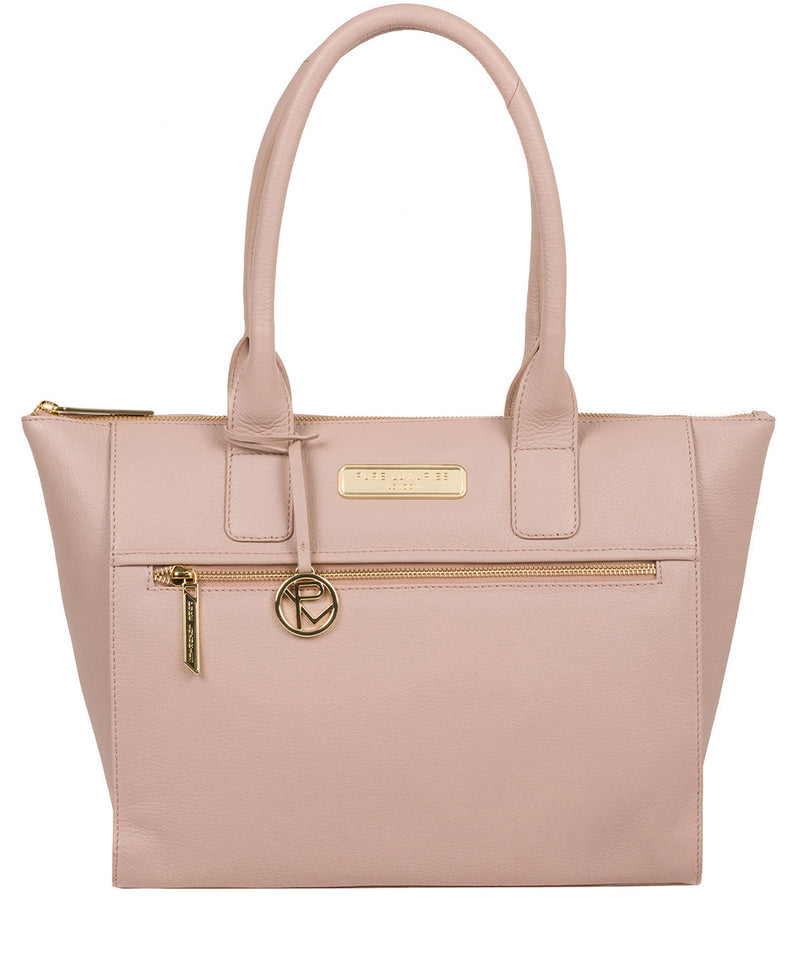 'Faye' Blush Pink Leather Tote Bag