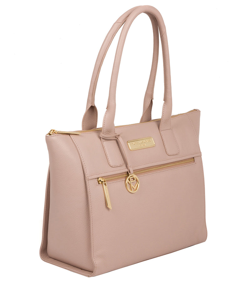 'Faye' Blush Pink Leather Tote Bag image 5