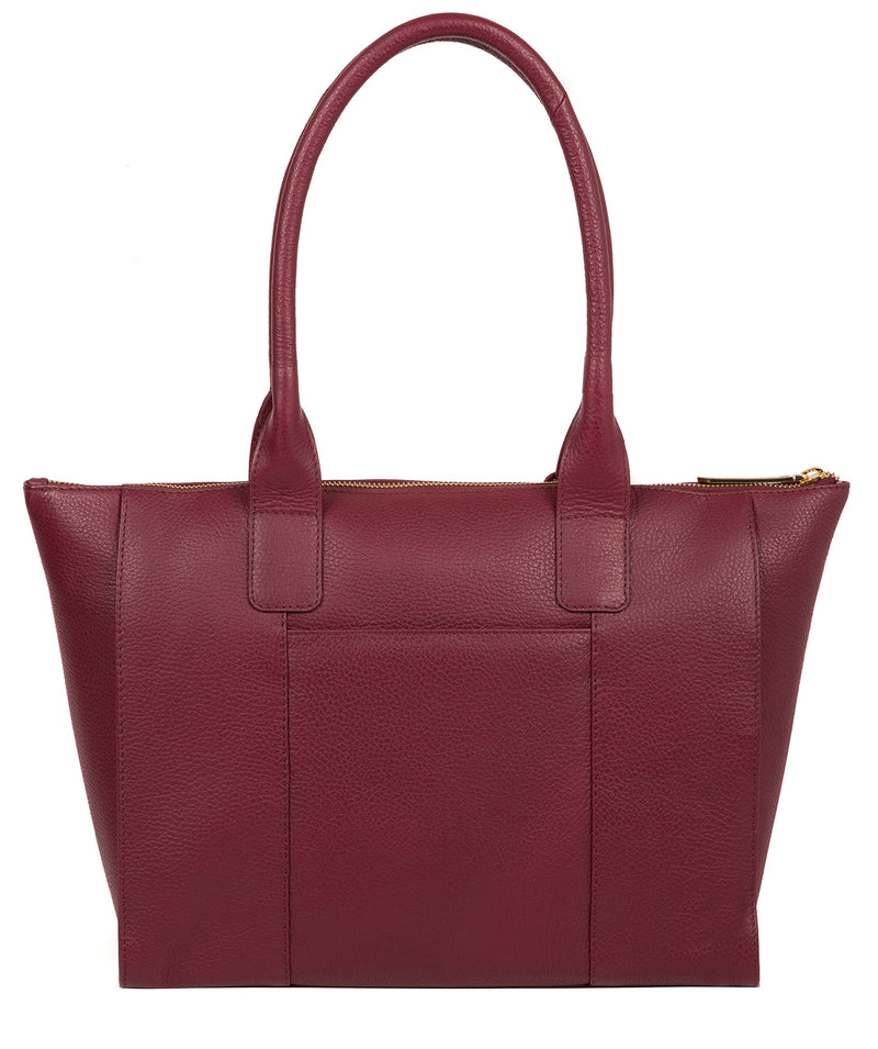 'Faye' Pomegranate Leather Tote Bag Pure Luxuries London