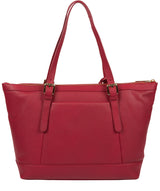 'Emily' Berry Red Leather Tote Bag image 3