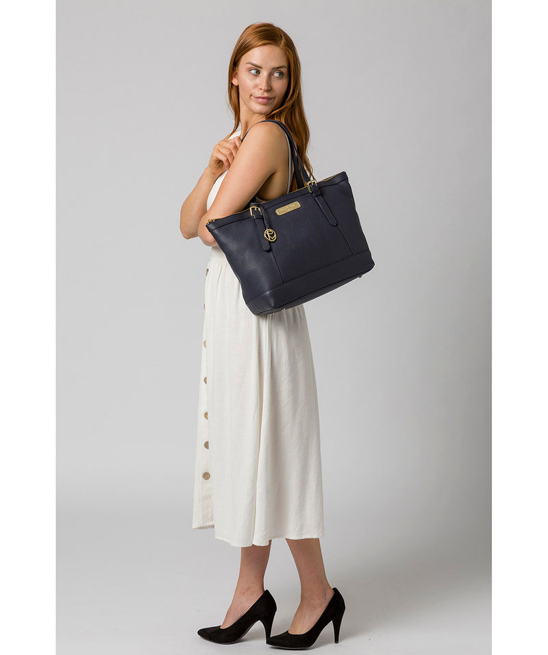 'Emily' Navy Leather Tote Bag image 2