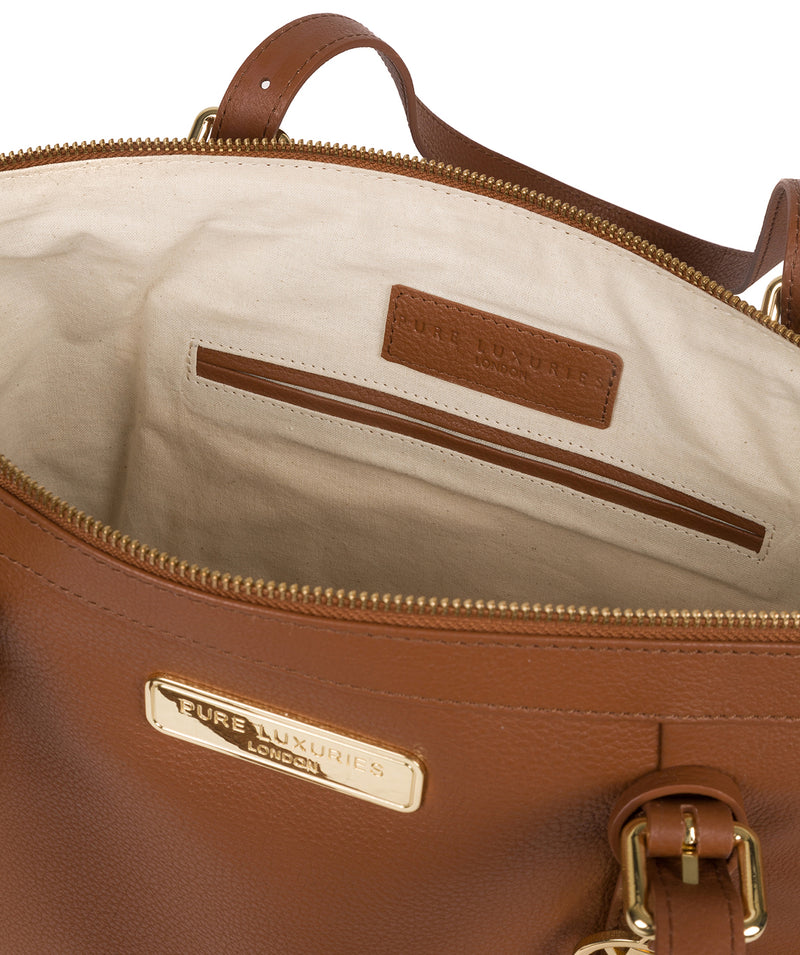 'Emily' Tan Leather Tote Bag image 4