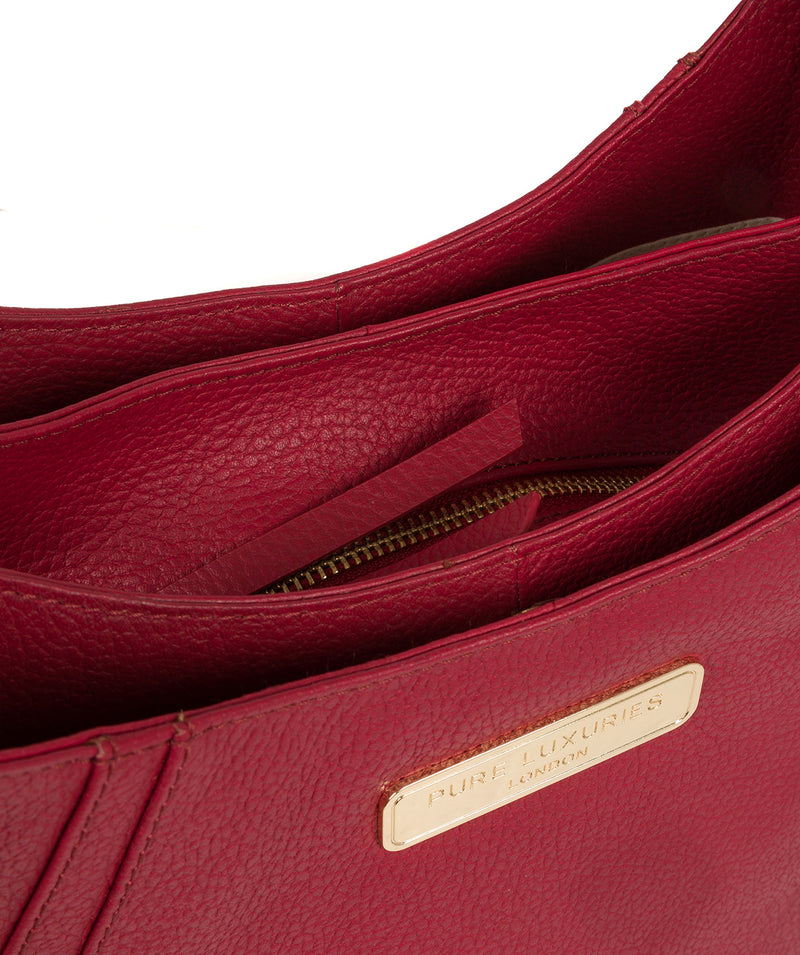 'Abigail' Berry Red Leather Shoulder Bag image 8