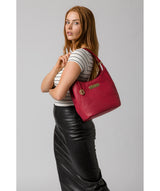 'Abigail' Berry Red Leather Shoulder Bag image 2