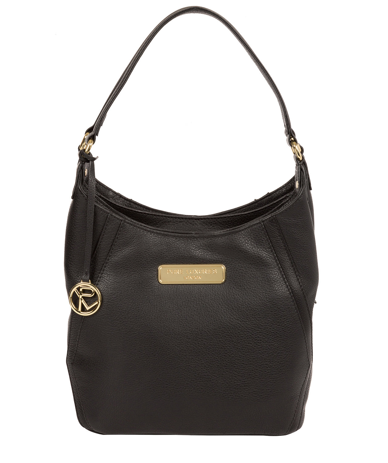 Black Leather Shoulder Bag 'Abigail' by Pure Luxuries – Pure Luxuries ...