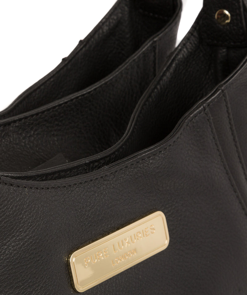 'Abigail' Black Leather Shoulder Bag image 8