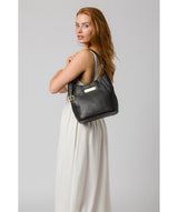 'Abigail' Black Leather Shoulder Bag image 2